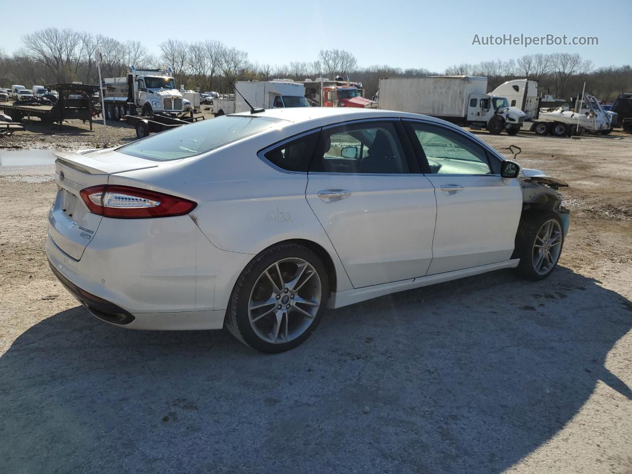 2015 Ford Fusion Titanium White vin: 3FA6P0K94FR294504