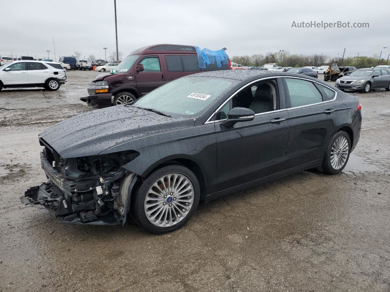 2016 Ford Fusion Titanium Черный vin: 3FA6P0K94GR159007