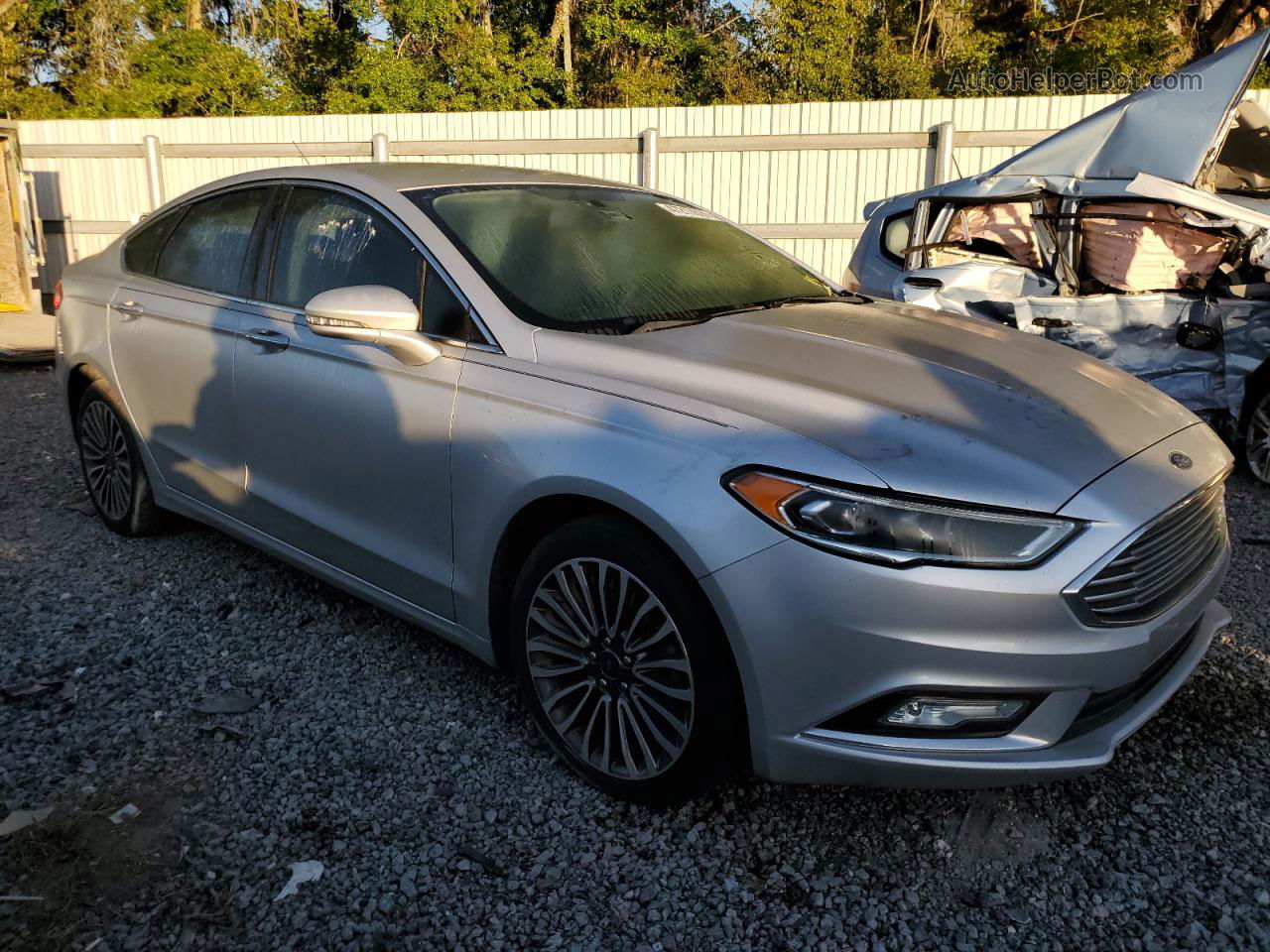 2017 Ford Fusion Titanium Серебряный vin: 3FA6P0K94HR250344