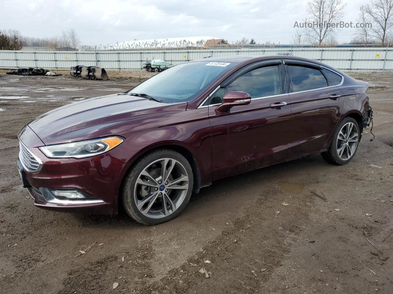 2017 Ford Fusion Titanium Темно-бордовый vin: 3FA6P0K94HR365347