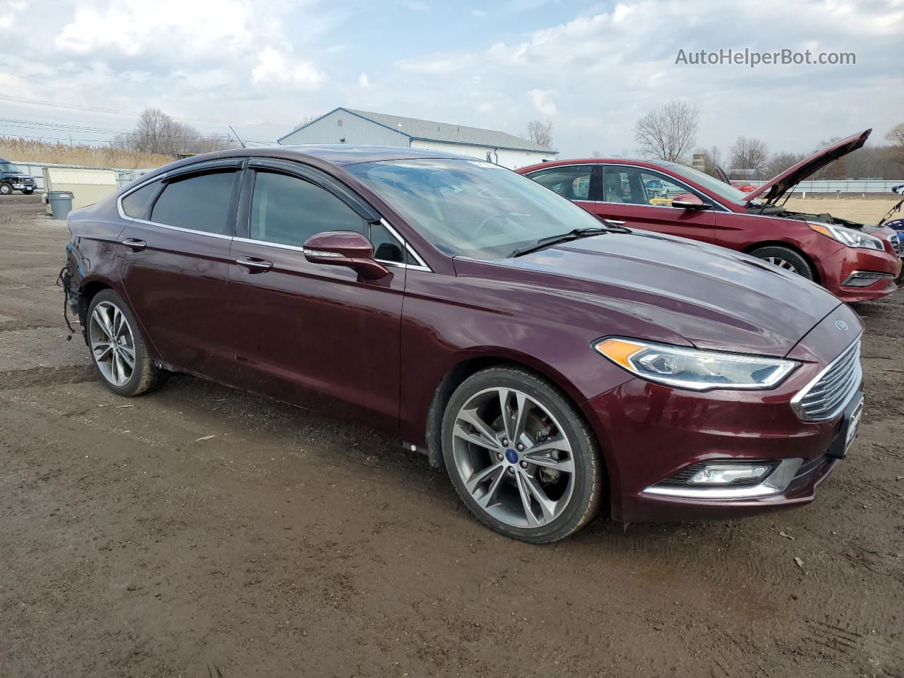 2017 Ford Fusion Titanium Maroon vin: 3FA6P0K94HR365347