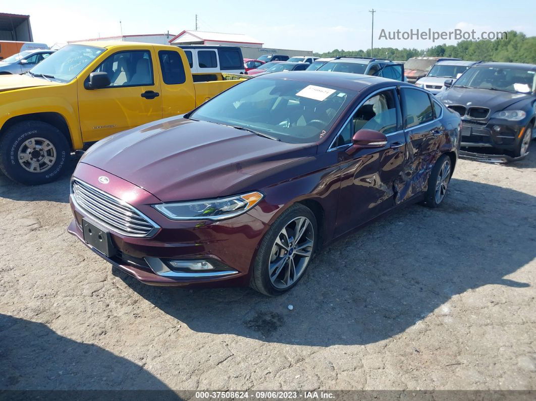 2017 Ford Fusion Titanium Burgundy vin: 3FA6P0K94HR414594