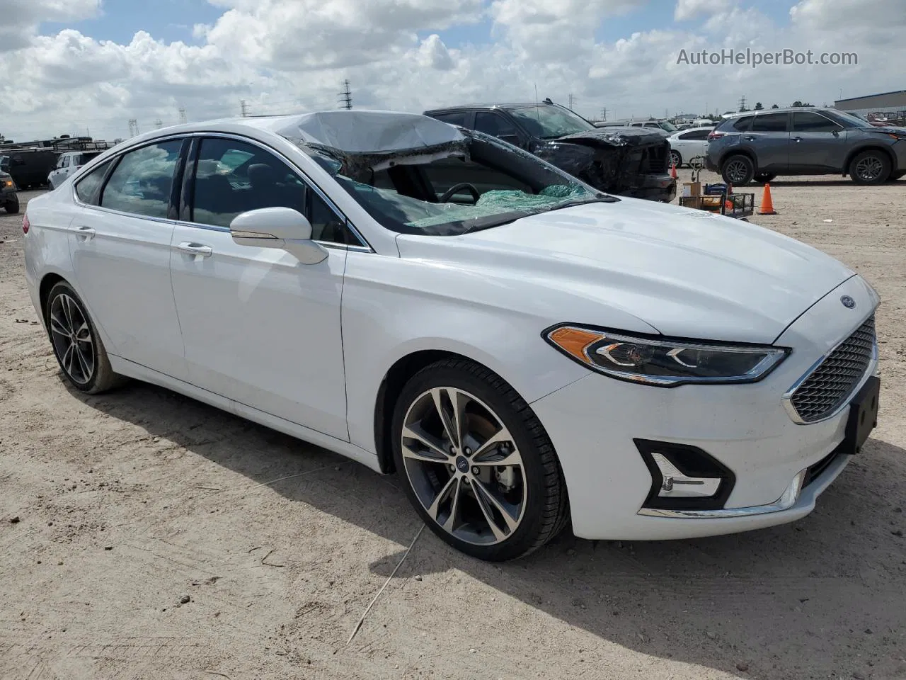 2020 Ford Fusion Titanium White vin: 3FA6P0K94LR266147