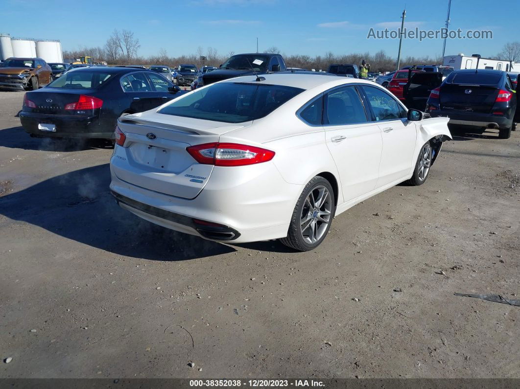 2013 Ford Fusion Titanium White vin: 3FA6P0K95DR103895