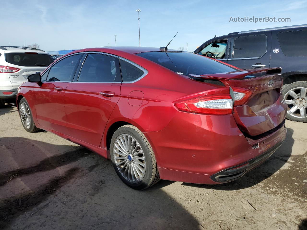 2013 Ford Fusion Titanium Красный vin: 3FA6P0K95DR132538