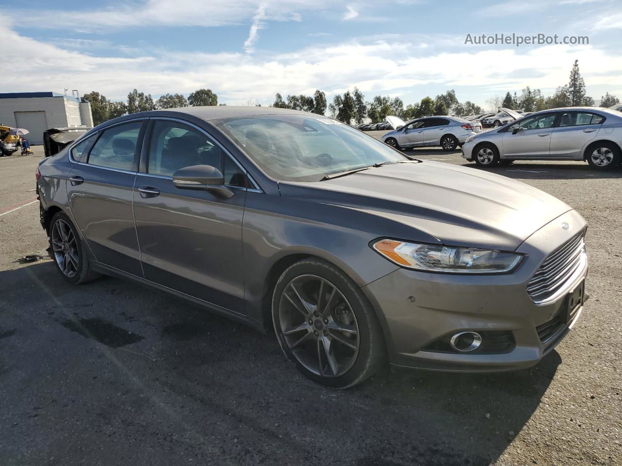 2013 Ford Fusion Titanium Серый vin: 3FA6P0K95DR319309