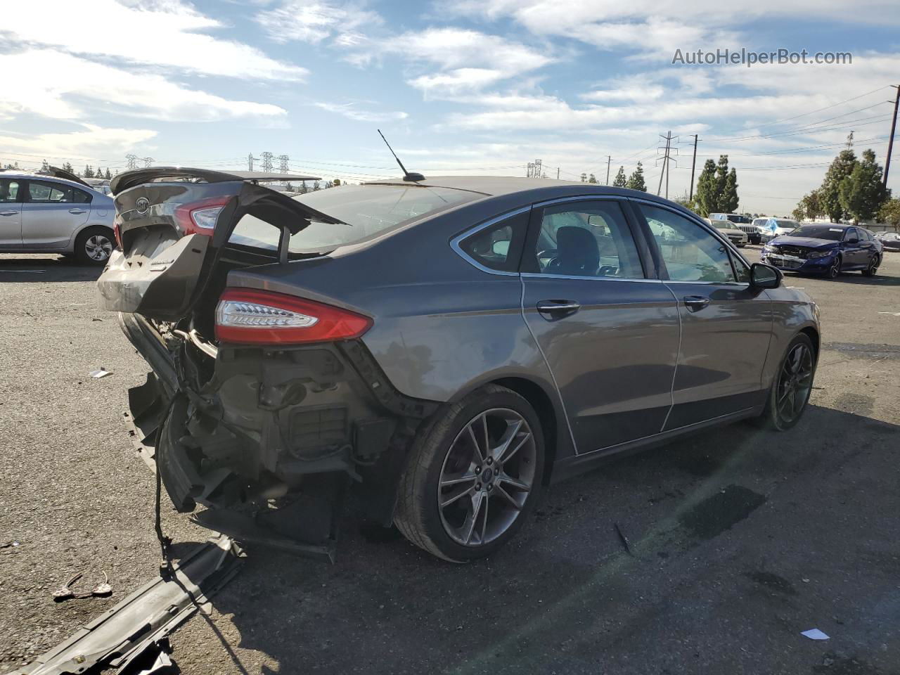 2013 Ford Fusion Titanium Серый vin: 3FA6P0K95DR319309