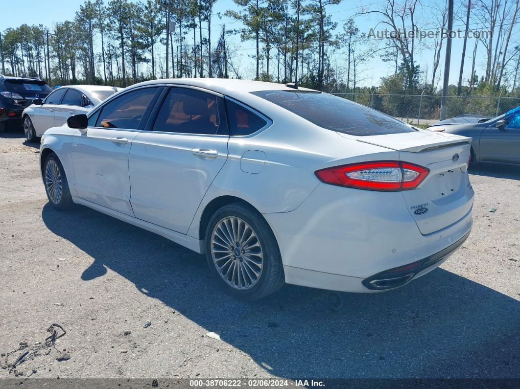 2015 Ford Fusion Titanium White vin: 3FA6P0K95FR238121