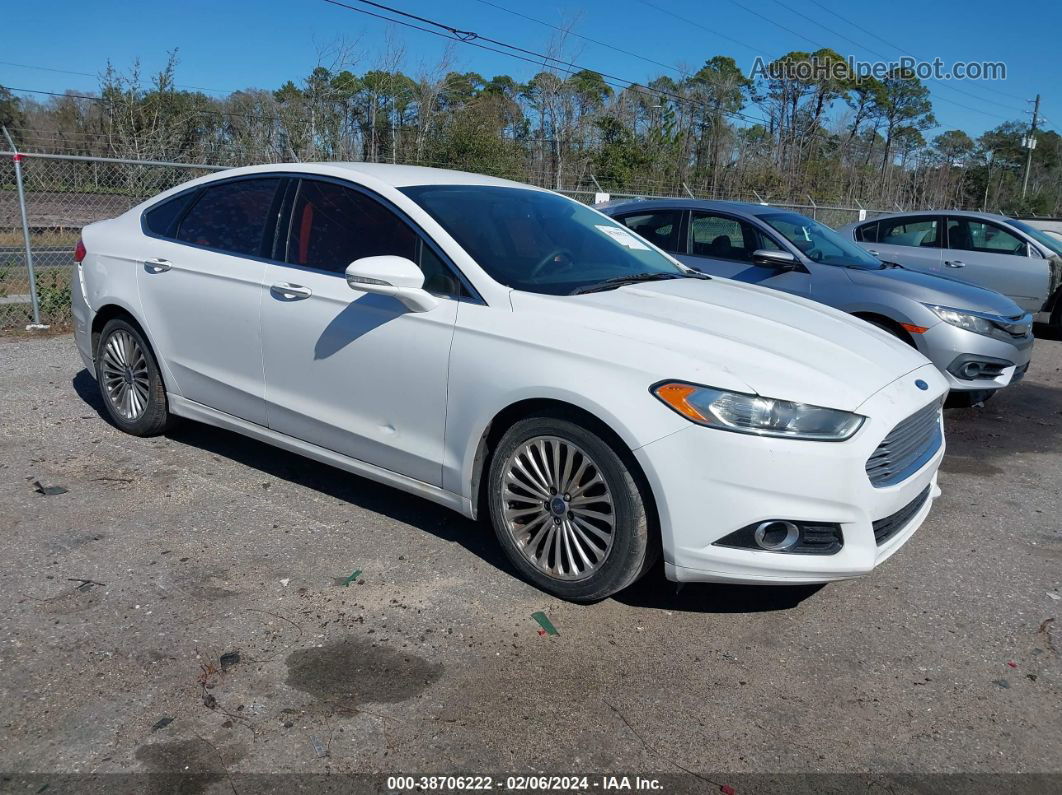 2015 Ford Fusion Titanium White vin: 3FA6P0K95FR238121