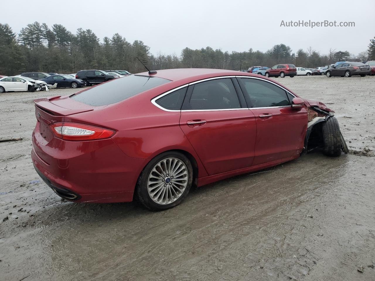 2015 Ford Fusion Titanium Red vin: 3FA6P0K95FR268123