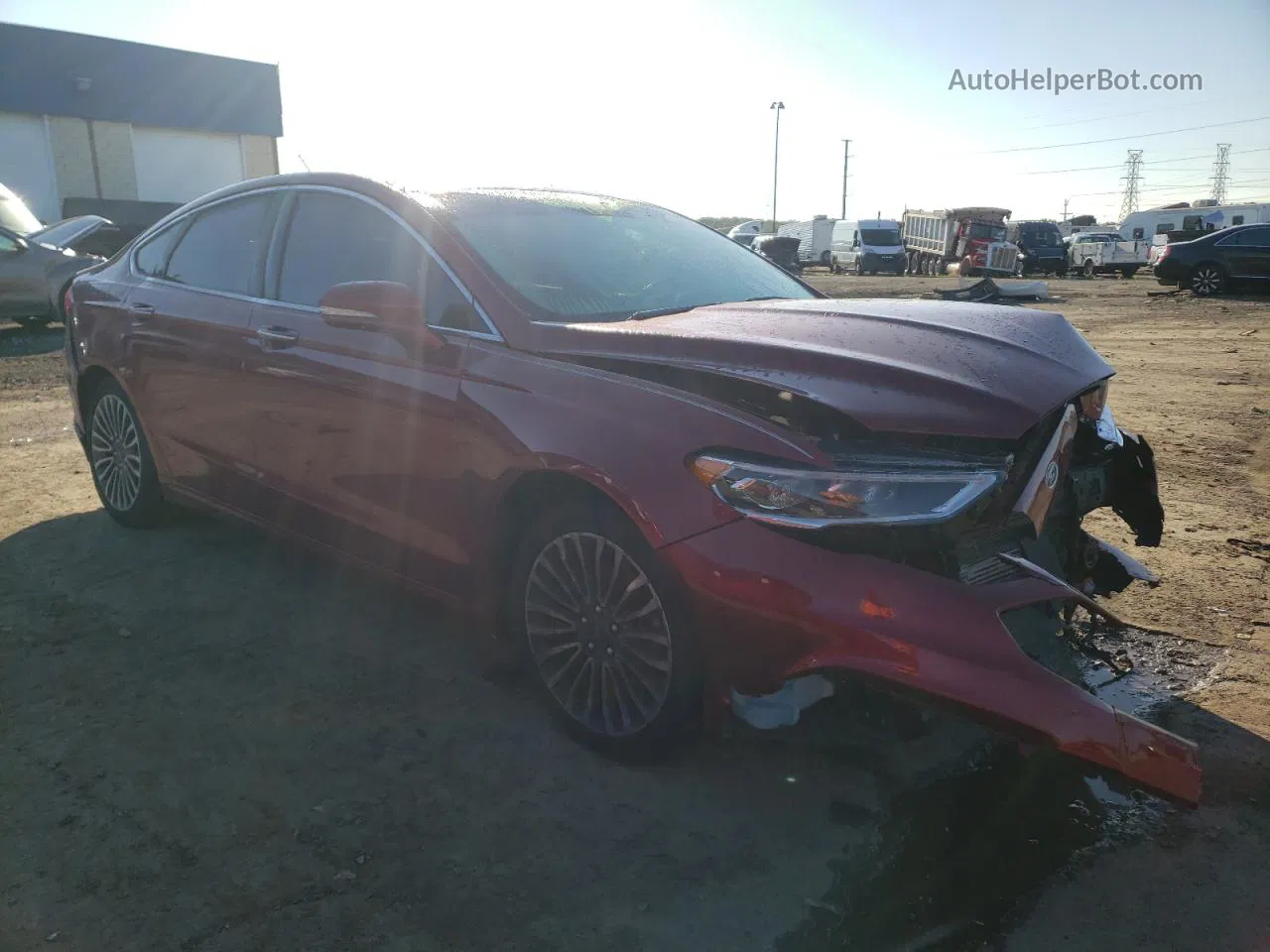 2017 Ford Fusion Titanium Red vin: 3FA6P0K95HR116457