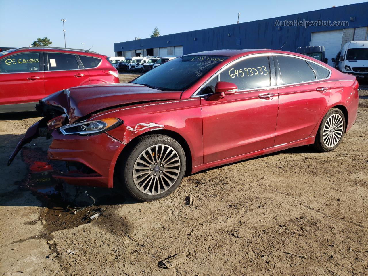 2017 Ford Fusion Titanium Red vin: 3FA6P0K95HR116457