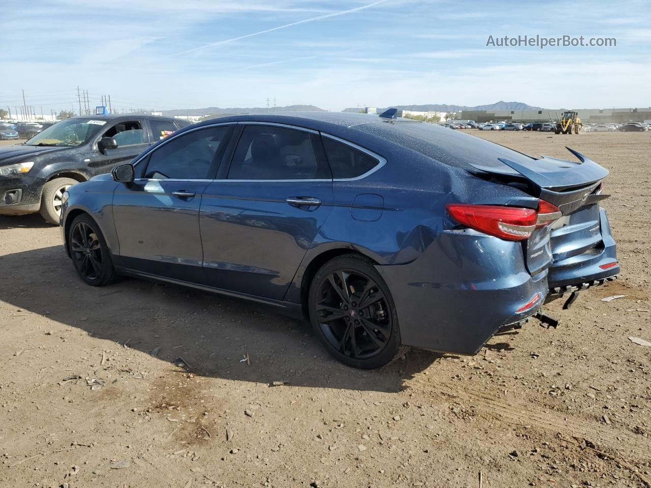 2019 Ford Fusion Titanium Синий vin: 3FA6P0K95KR176908