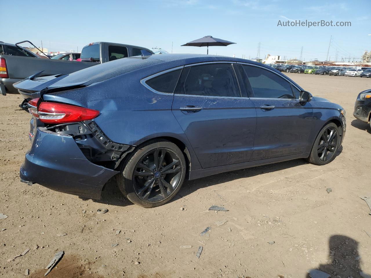 2019 Ford Fusion Titanium Синий vin: 3FA6P0K95KR176908