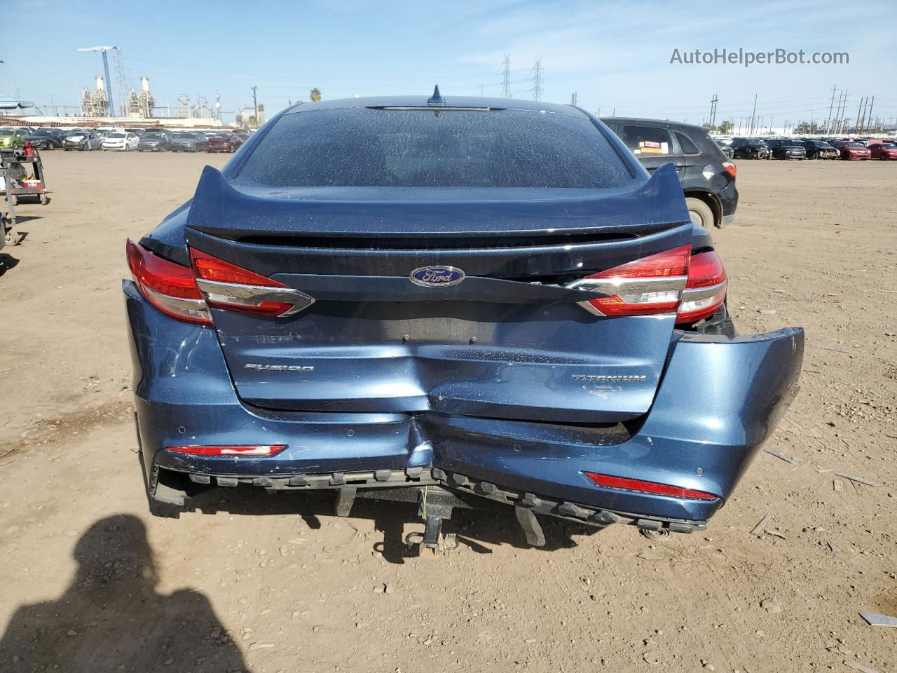 2019 Ford Fusion Titanium Синий vin: 3FA6P0K95KR176908