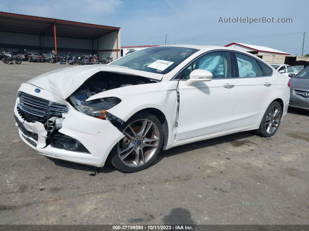 2013 Ford Fusion Titanium White vin: 3FA6P0K96DR319268