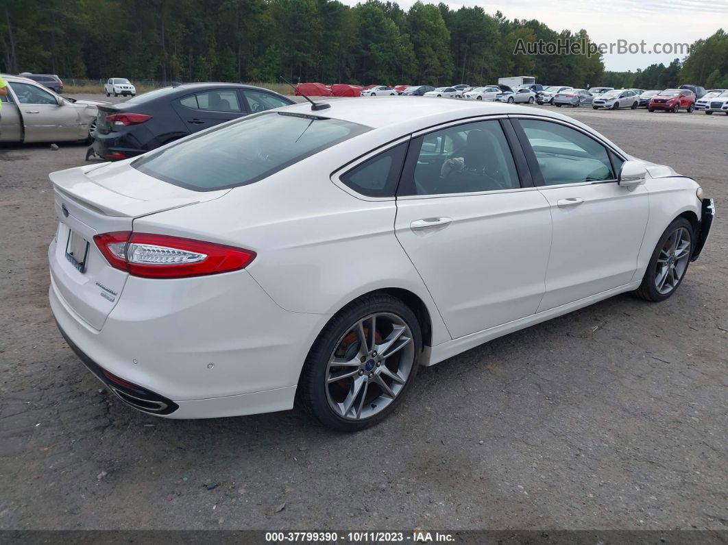 2013 Ford Fusion Titanium White vin: 3FA6P0K96DR319268