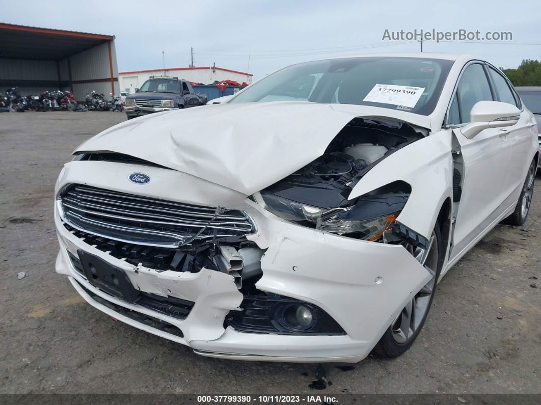 2013 Ford Fusion Titanium White vin: 3FA6P0K96DR319268