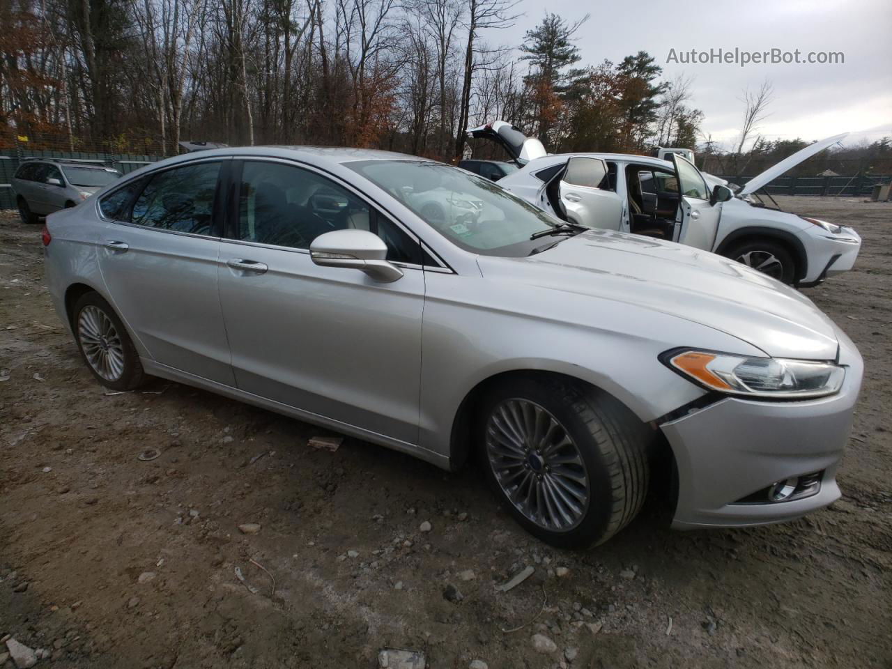 2014 Ford Fusion Titanium Silver vin: 3FA6P0K96ER224985