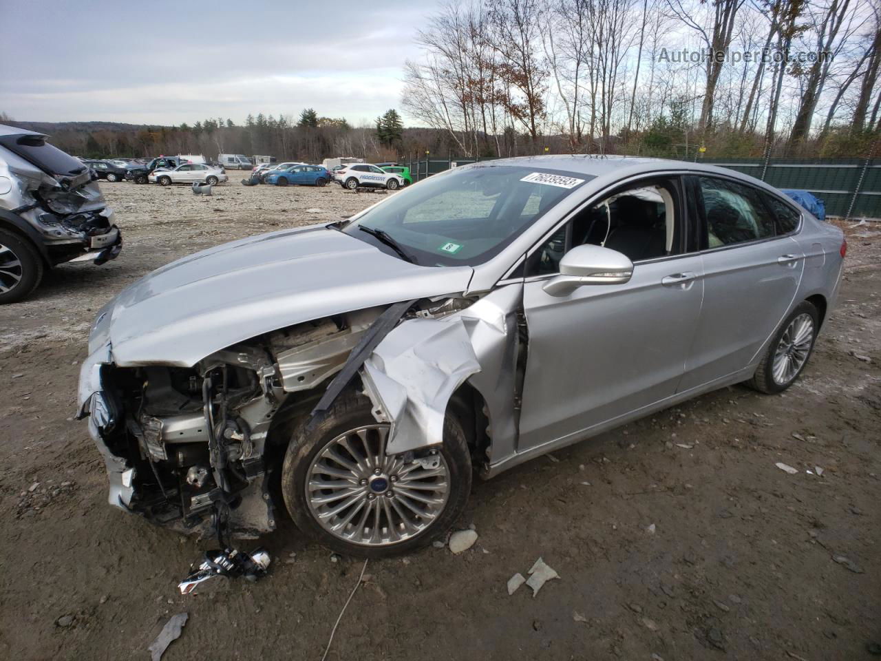 2014 Ford Fusion Titanium Серебряный vin: 3FA6P0K96ER224985