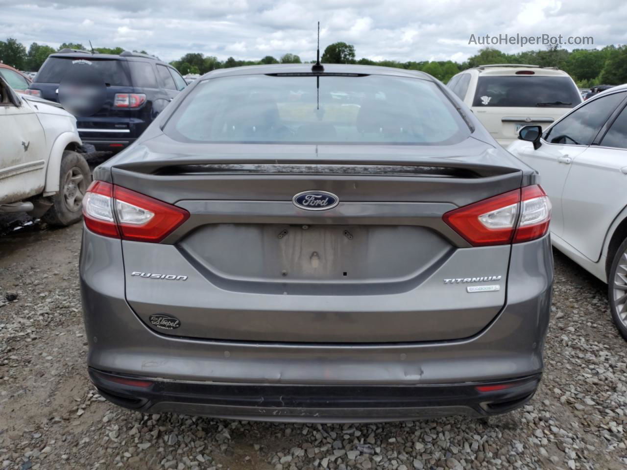 2014 Ford Fusion Titanium Серый vin: 3FA6P0K96ER235713