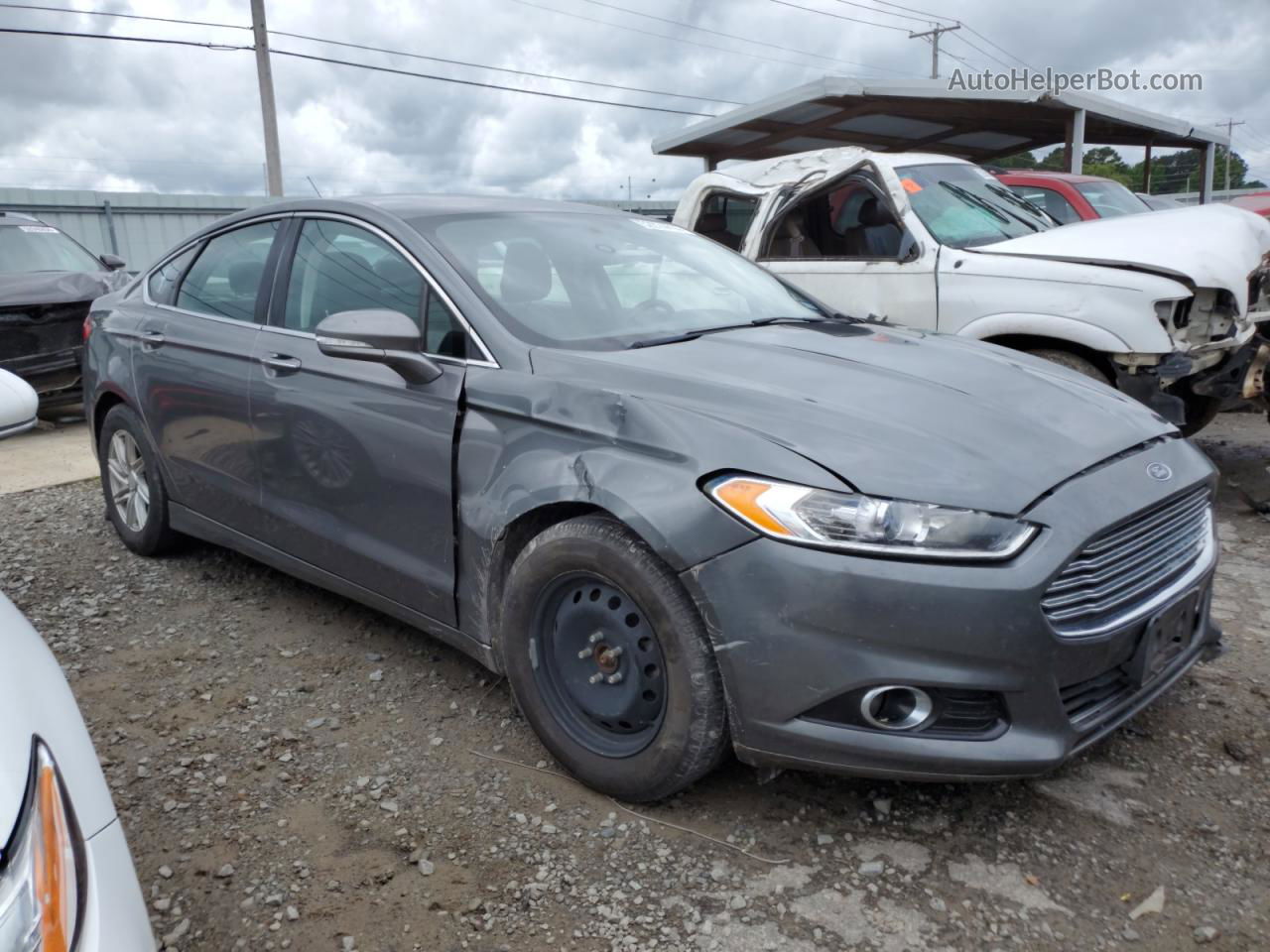 2014 Ford Fusion Titanium Серый vin: 3FA6P0K96ER235713