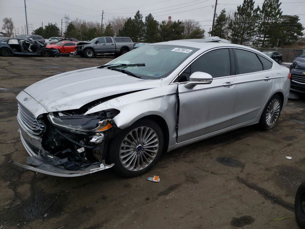 2014 Ford Fusion Titanium Серебряный vin: 3FA6P0K96ER284779