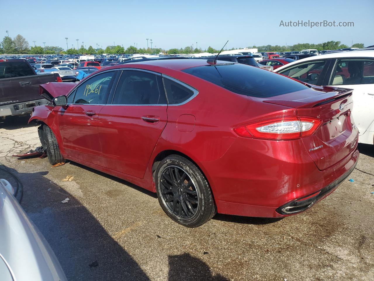 2014 Ford Fusion Titanium Красный vin: 3FA6P0K96ER368259