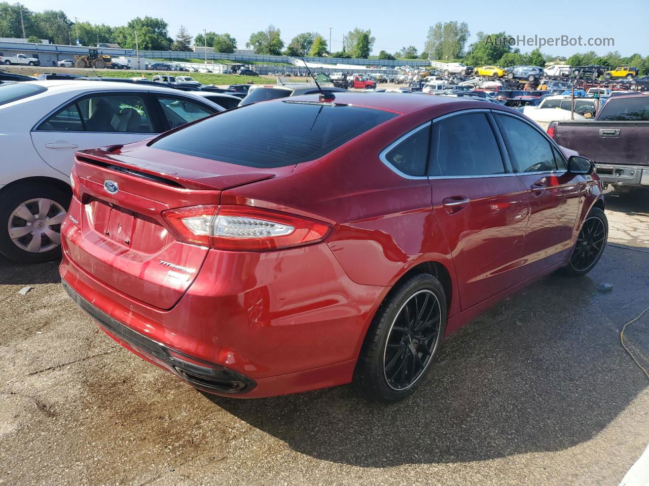 2014 Ford Fusion Titanium Red vin: 3FA6P0K96ER368259