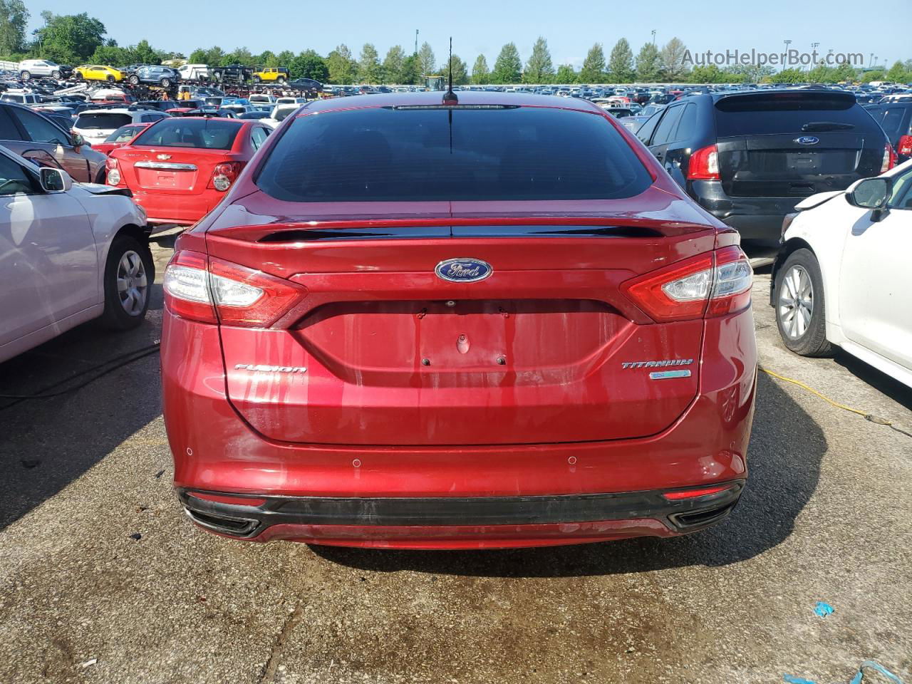 2014 Ford Fusion Titanium Red vin: 3FA6P0K96ER368259