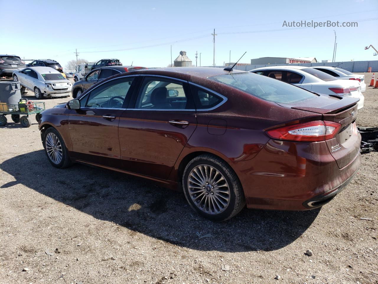 2015 Ford Fusion Titanium Burgundy vin: 3FA6P0K96FR269250