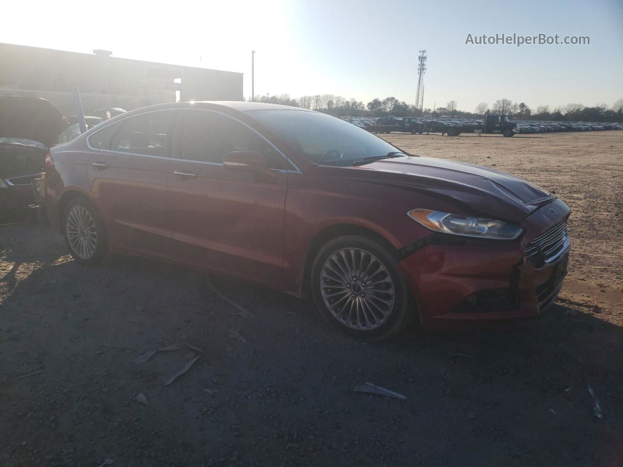 2015 Ford Fusion Titanium Burgundy vin: 3FA6P0K96FR309889