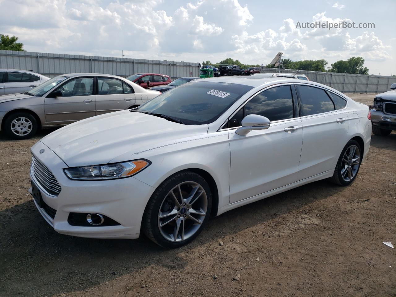 2016 Ford Fusion Titanium White vin: 3FA6P0K96GR193451