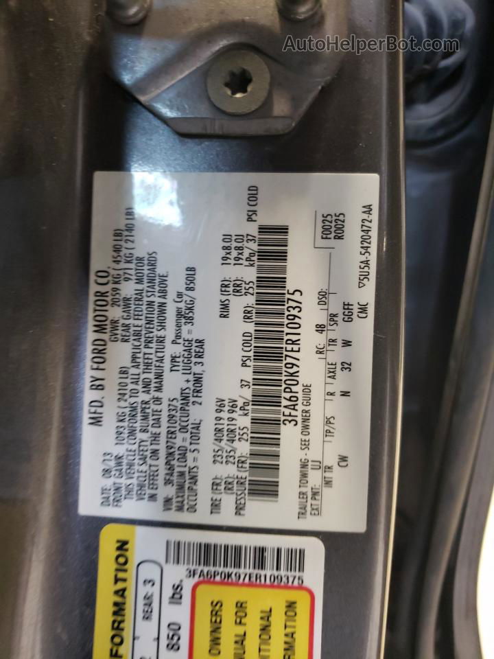 2014 Ford Fusion Titanium Серый vin: 3FA6P0K97ER109375