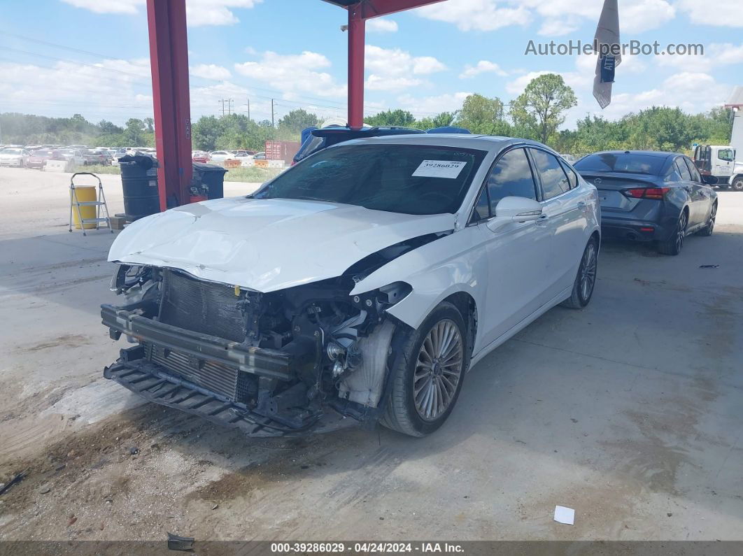 2014 Ford Fusion Titanium White vin: 3FA6P0K97ER270714