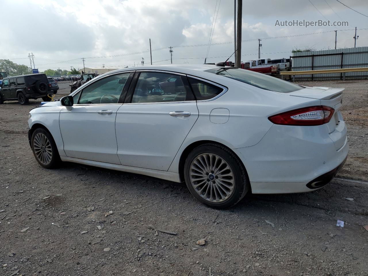 2015 Ford Fusion Titanium Белый vin: 3FA6P0K97FR152731