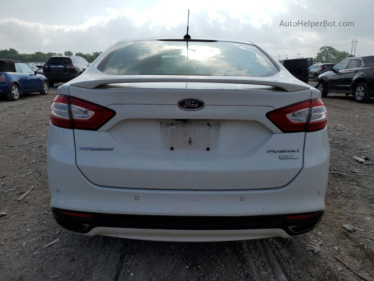 2015 Ford Fusion Titanium White vin: 3FA6P0K97FR152731