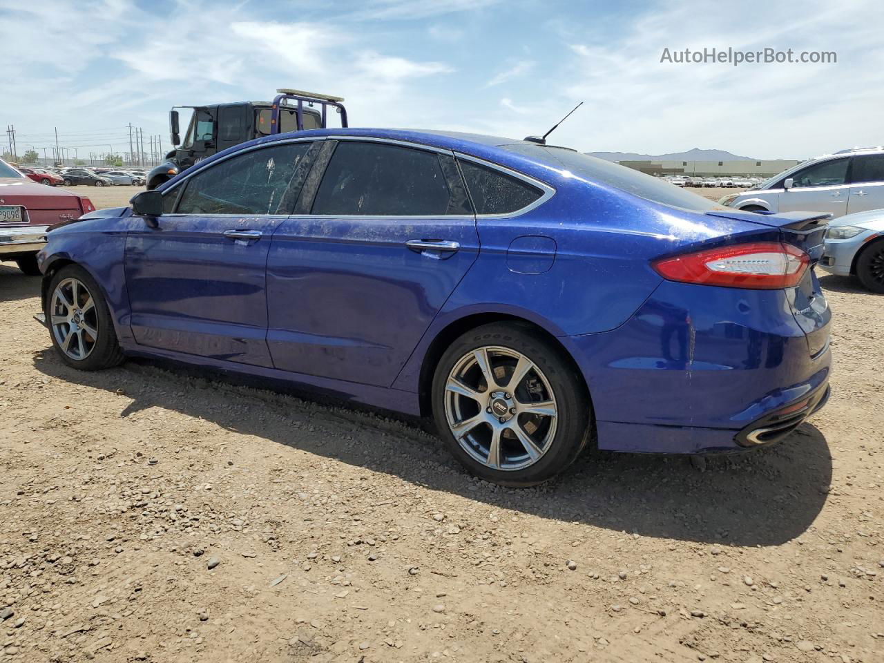 2016 Ford Fusion Titanium Синий vin: 3FA6P0K97GR240244