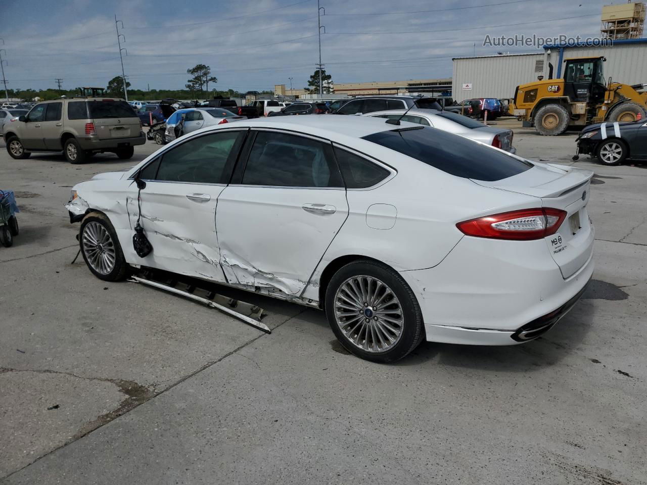 2016 Ford Fusion Titanium White vin: 3FA6P0K97GR332244