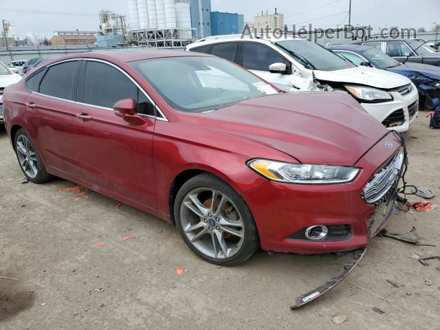 2013 Ford Fusion Titanium Red vin: 3FA6P0K98DR148099