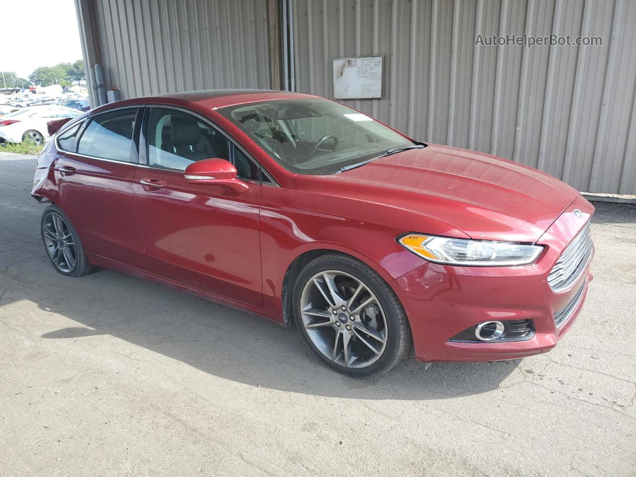 2013 Ford Fusion Titanium Red vin: 3FA6P0K98DR341949