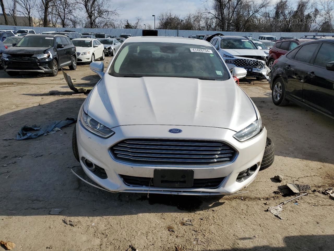 2015 Ford Fusion Titanium Белый vin: 3FA6P0K98FR104672