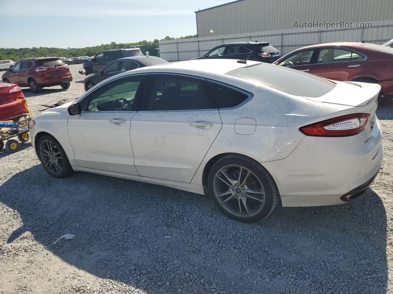 2015 Ford Fusion Titanium Белый vin: 3FA6P0K98FR143133