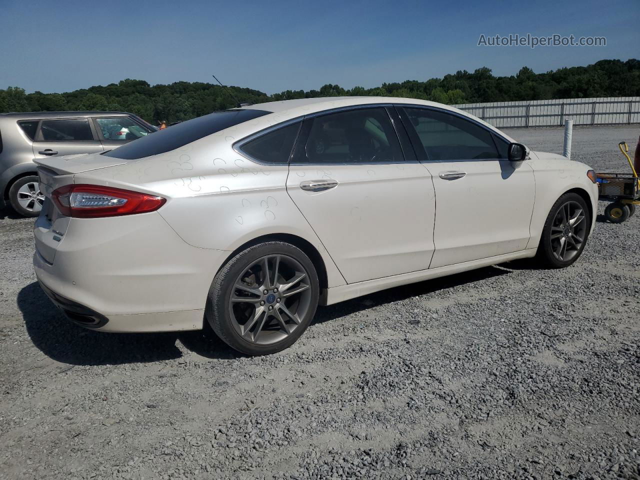 2015 Ford Fusion Titanium White vin: 3FA6P0K98FR143133