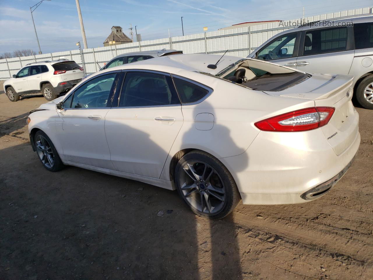 2015 Ford Fusion Titanium White vin: 3FA6P0K98FR295137