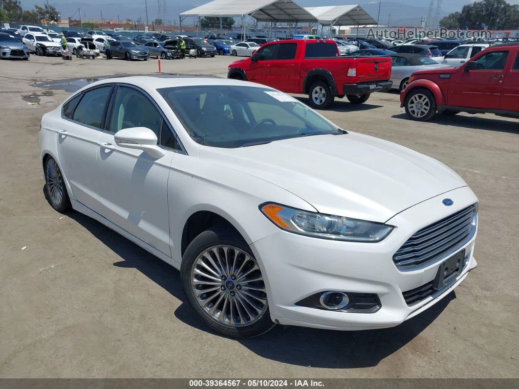 2016 Ford Fusion Titanium White vin: 3FA6P0K98GR196271