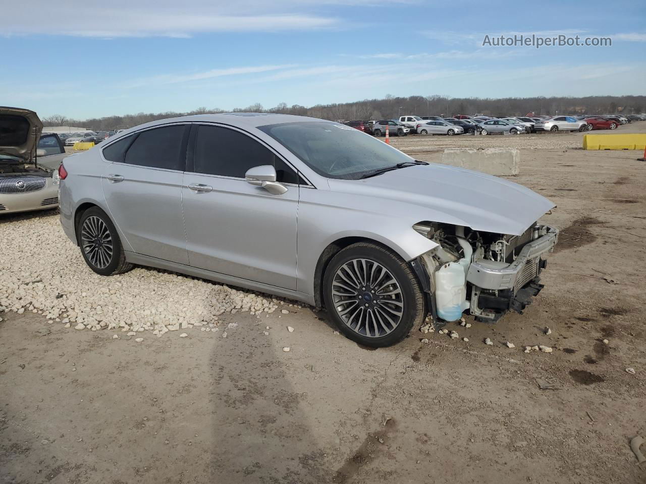 2017 Ford Fusion Titanium Серебряный vin: 3FA6P0K98HR111544