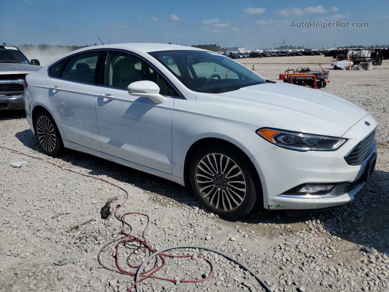 2017 Ford Fusion Titanium White vin: 3FA6P0K98HR124004