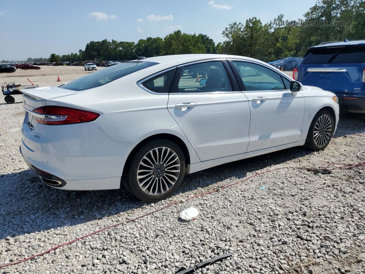 2017 Ford Fusion Titanium White vin: 3FA6P0K98HR124004