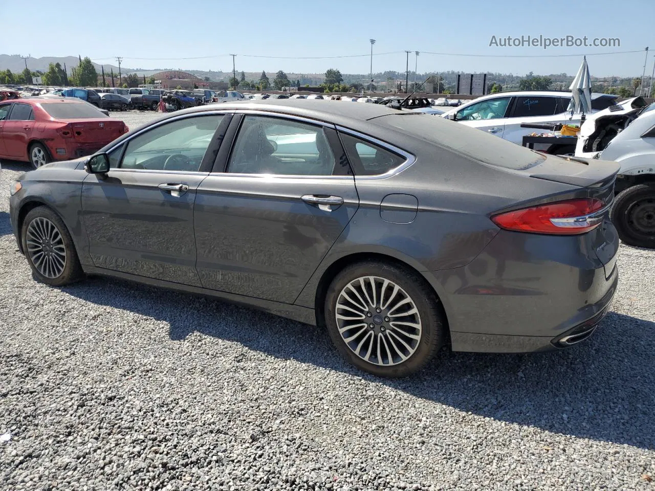 2017 Ford Fusion Titanium Серый vin: 3FA6P0K98HR158881